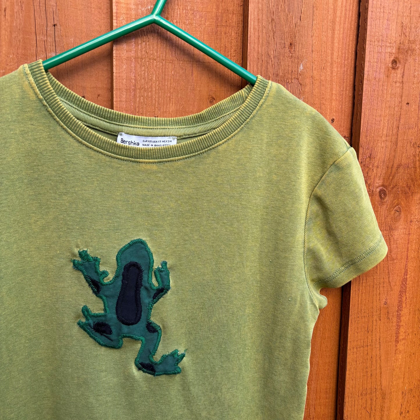 upcycled frog t-shirt