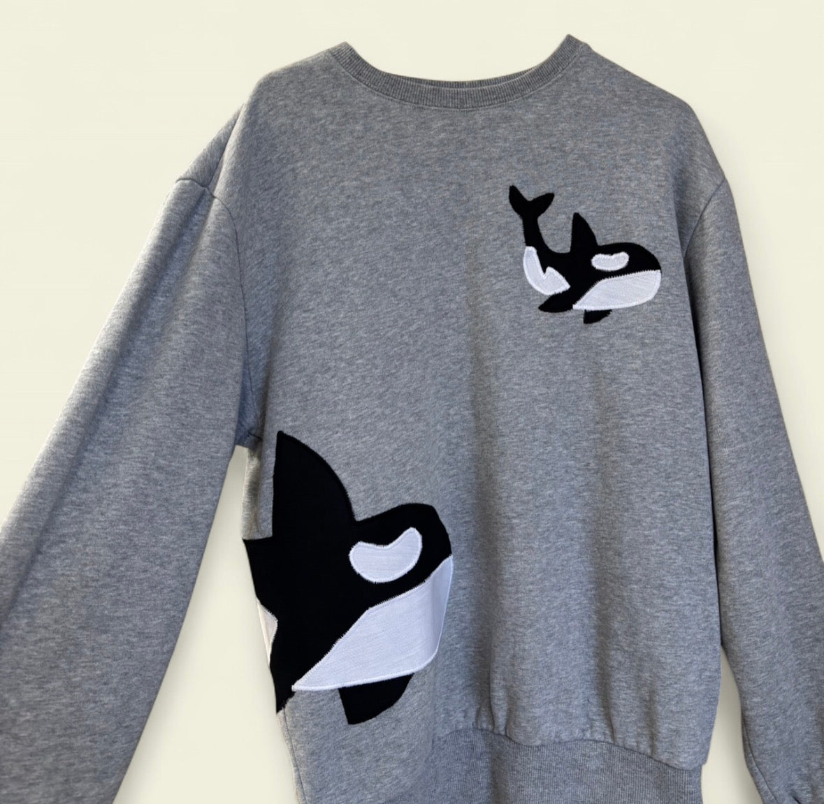 upcycled orca sweatshirt