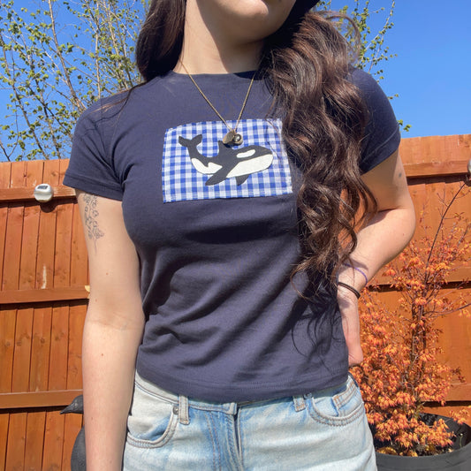 navy orca tee