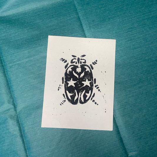 ladybird lino print