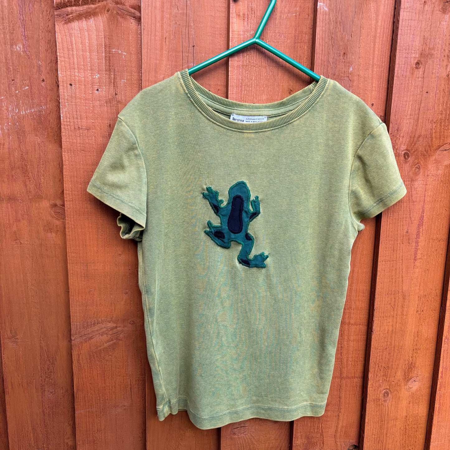 upcycled frog t-shirt