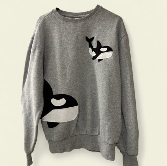 upcycled orca sweatshirt