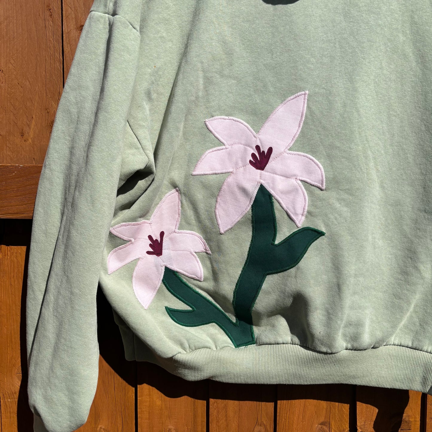 upcycled flower hoodie