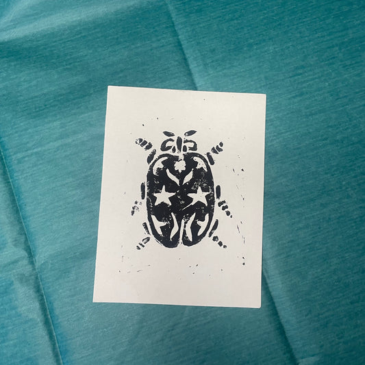 ladybird lino print